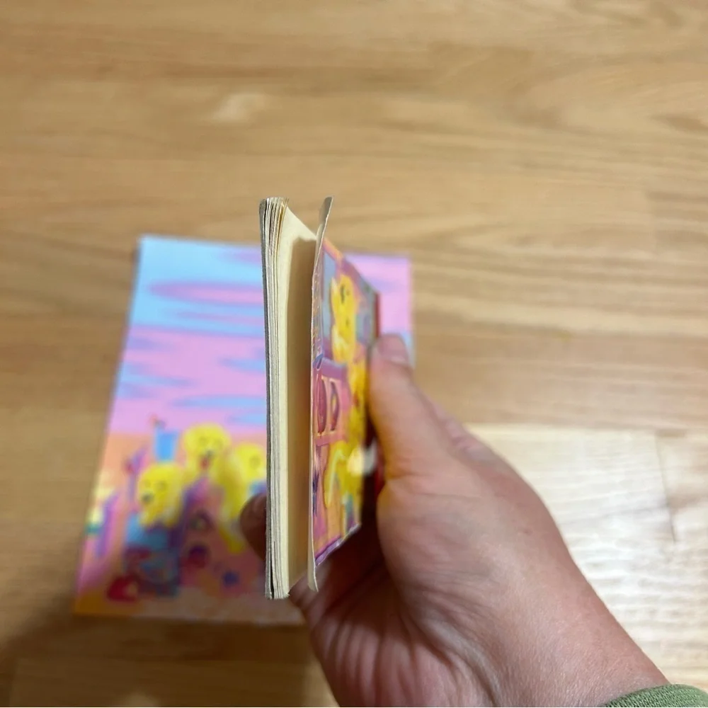 Vintage Lisa Frank Puppy Dog Sand Castle Beach Paper Notebook Pink Blue Yellow